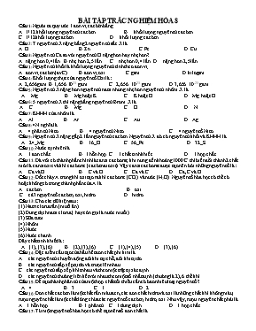 Bài tập trắc nghiệm Hóa 8
